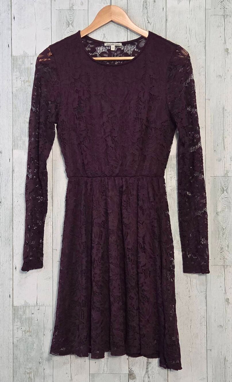 Vtg Y2K Charlotte Russe Whimsygoth Lace Blouson Mini Dress Sz. L Jr.